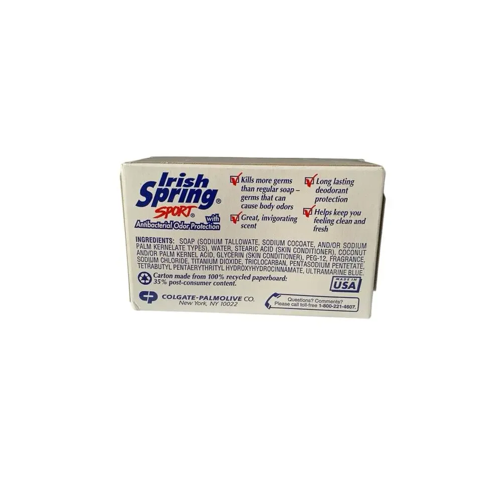 Vintage‎ Irish Spring Sport Deodorant Soap Bar Antibacterial 4.5 oz Sealed USA